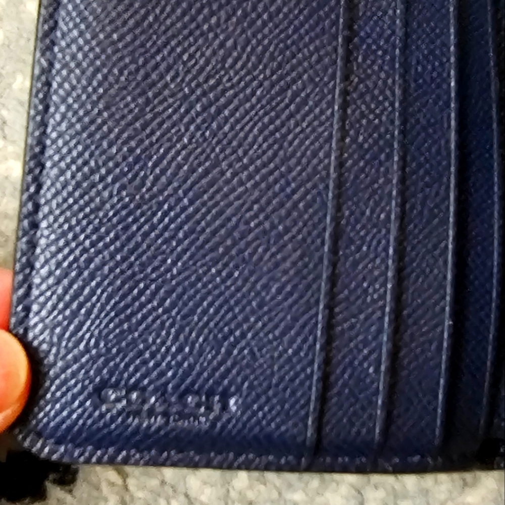 Coach Essential Mini Trifold Wallet In Colorblock Blue - Picture 8 of 10